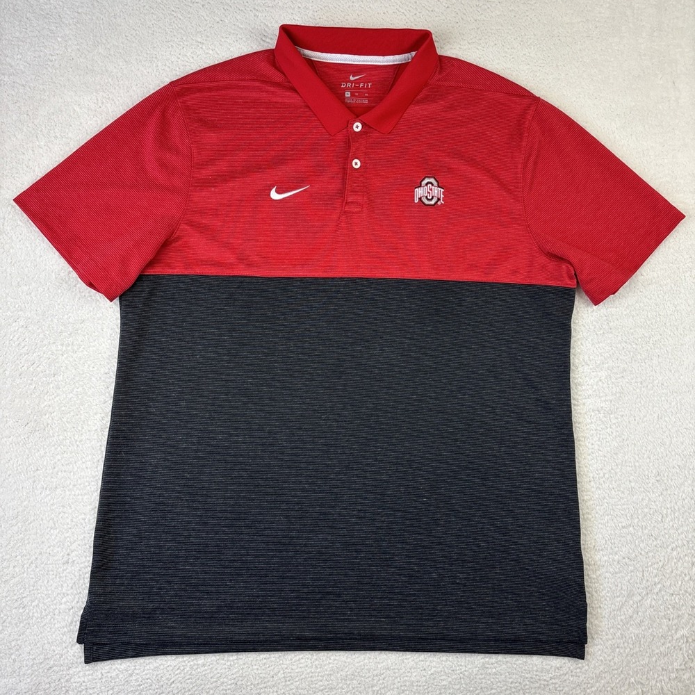 OHIO STATE x NIKE Dri-FIT Polo Shirt Mens XL On-Field Performance Golf Buckeyes - Picture 2 of 15